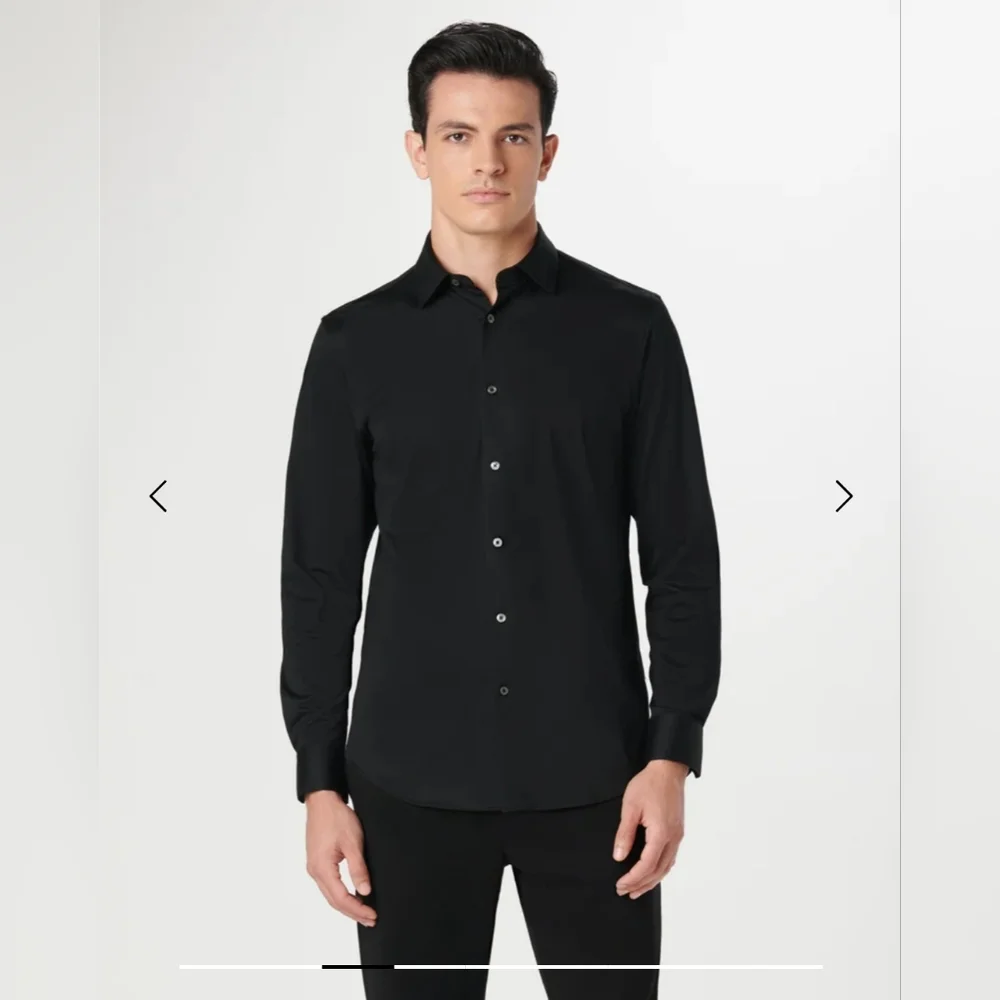 Men's Solid Black Bugatachi XXL Button-down Shirt - Picture 3 of 10